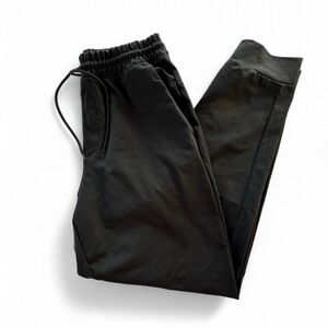Uniqlo Mens Pants Black Jogger Drawstring Stretch 100% Polyester, Size Medium